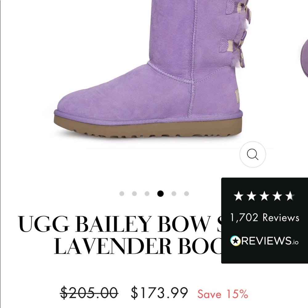 UGG BAILEY BOW STRIPE LAVENDER BOOTS